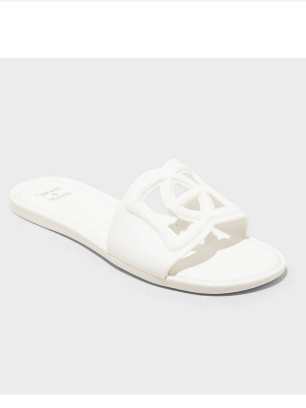 SHADE & SHORE Women's white Dove Cut Out Slide Sandals size 11